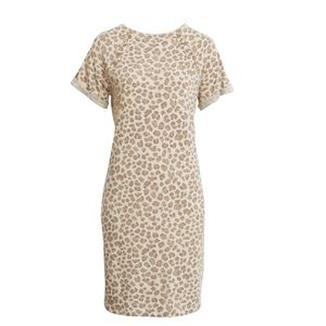 Caslon Animal Print Tee Midi Shirt Dress Size XS
